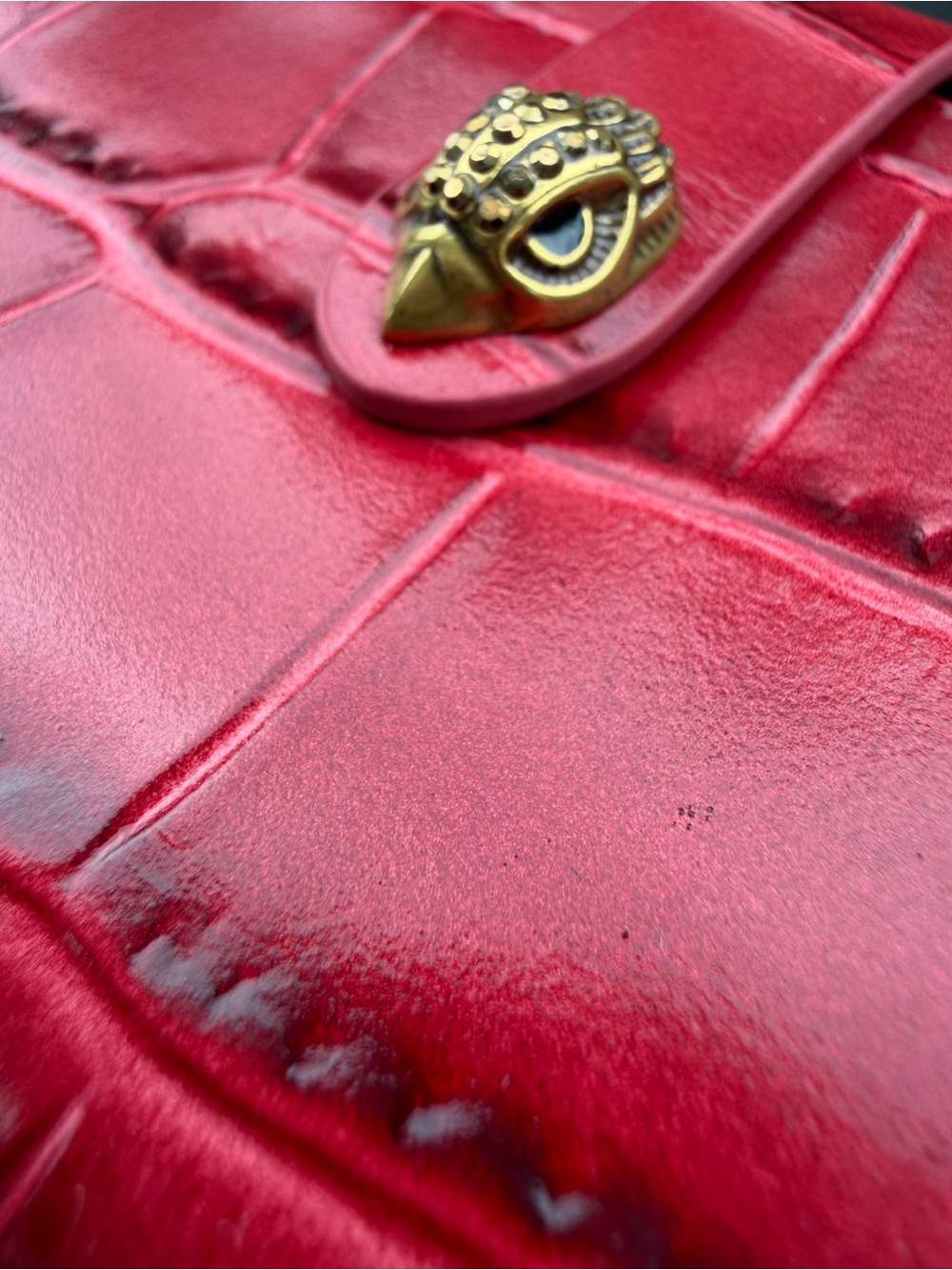 Red Kurt Geiger Women's Wallet with Gold Accent - Picture 3 of 4